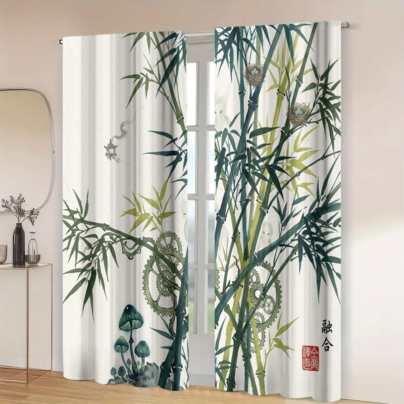 Decorative Bamboo Pattern Curt - Home Office Japandi 评论和价格