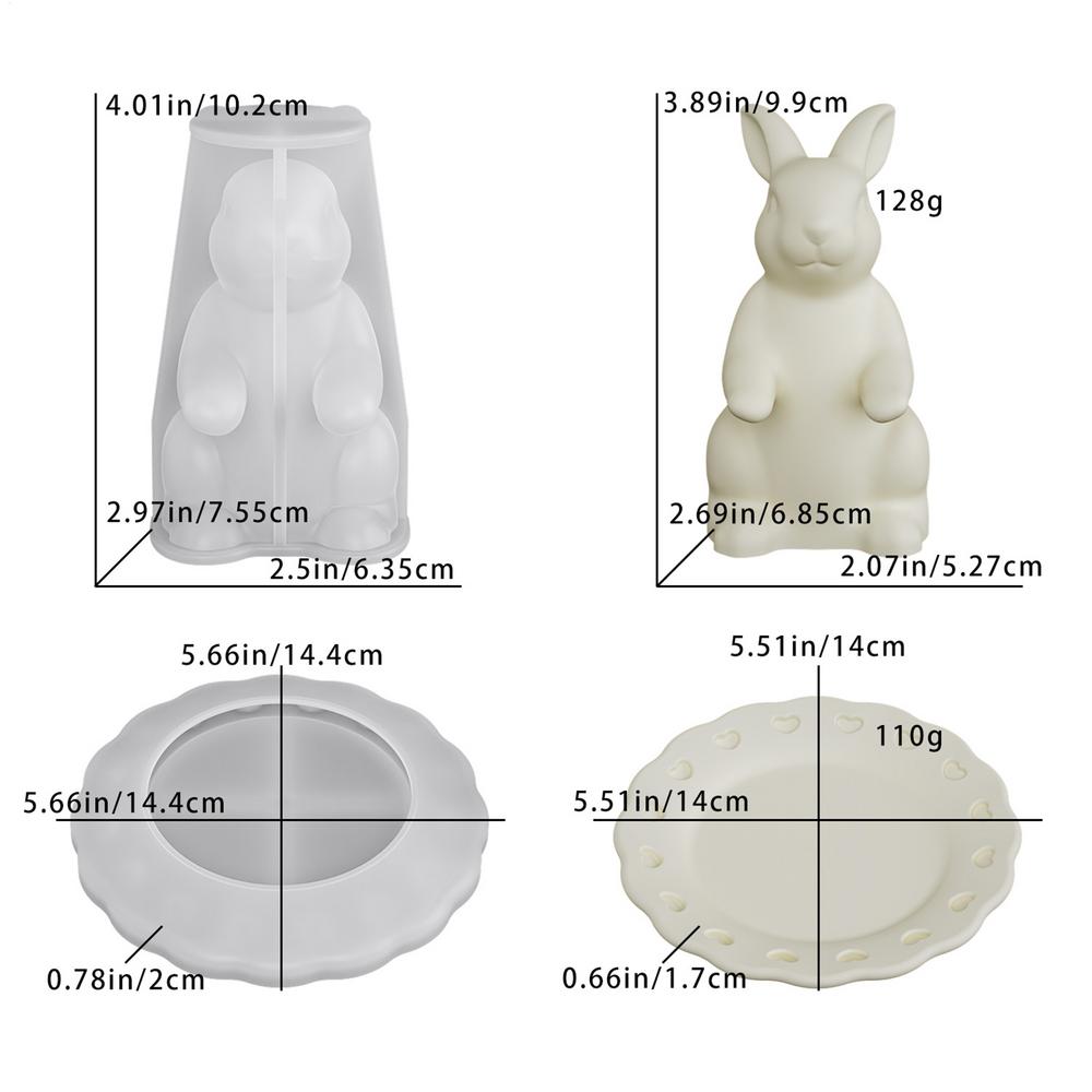 Bunny Tray Mold 3D Cute Silico - Home Office Gear 评论和价格