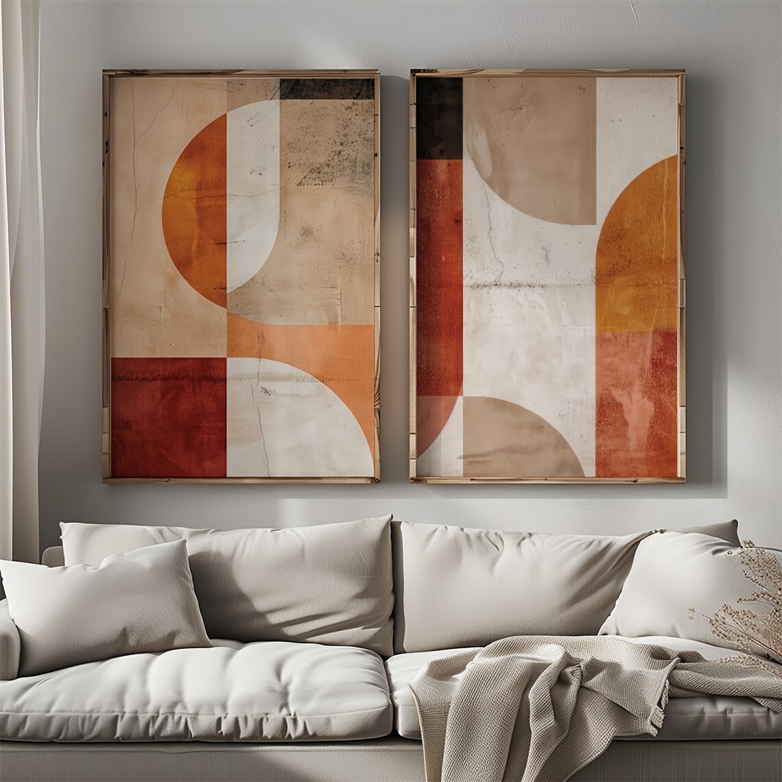 2D/Flat 2pcs Geometric Abstrac - Home Office Japandi 评论和价格