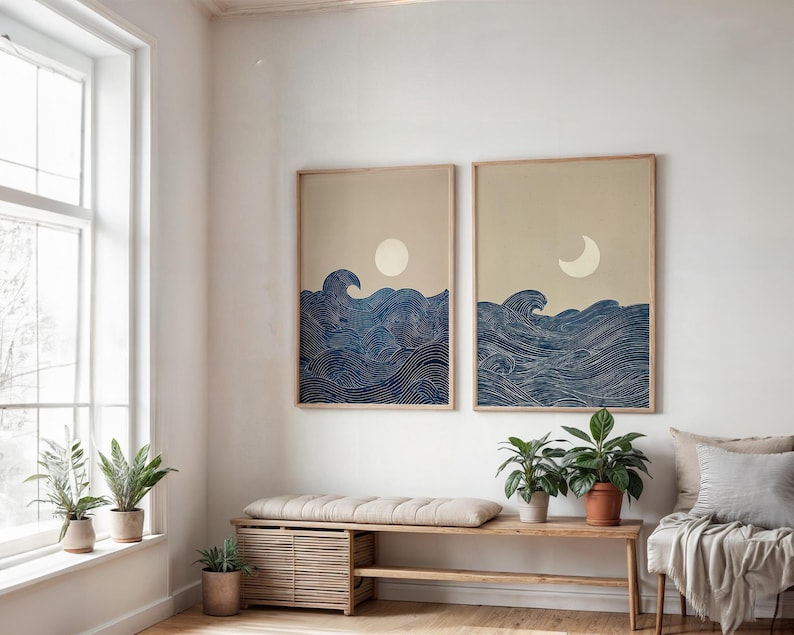 2pcs Japandi Minimalist Moon C - Home Office Japandi 评论和价格
