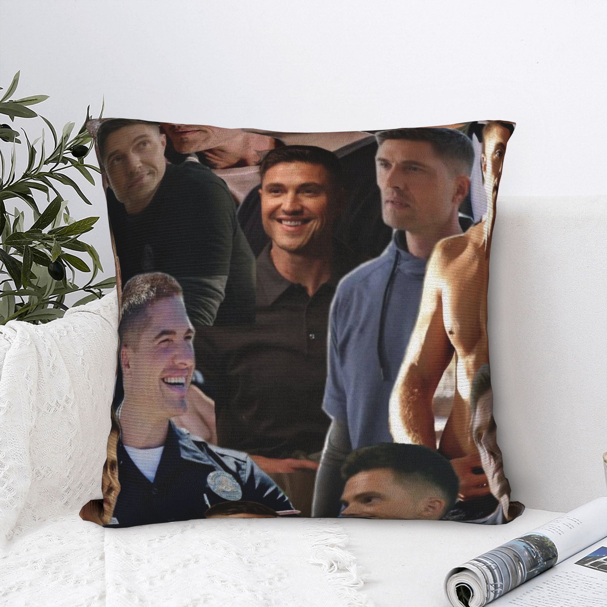 Tim Bradford Collage Pillow Ca - Home Office Tim 评论和价格
