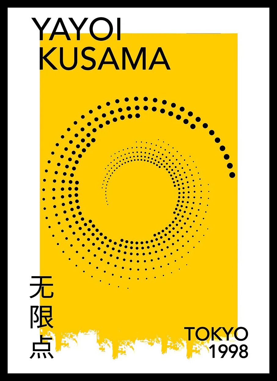 Japanese Yayoi Kusama Abstract - Home Office Japandi 评论和价格