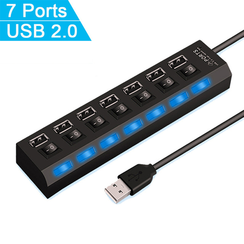7 Port USB 2.0 Hub Splitter Fo - Home Office Pc 评论和价格