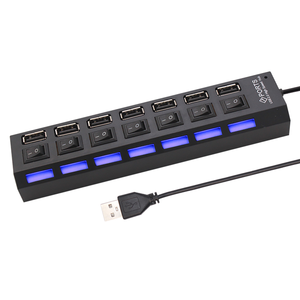 7 Port USB 2.0 Hub Splitter Fo - Home Office Pc 评论和价格